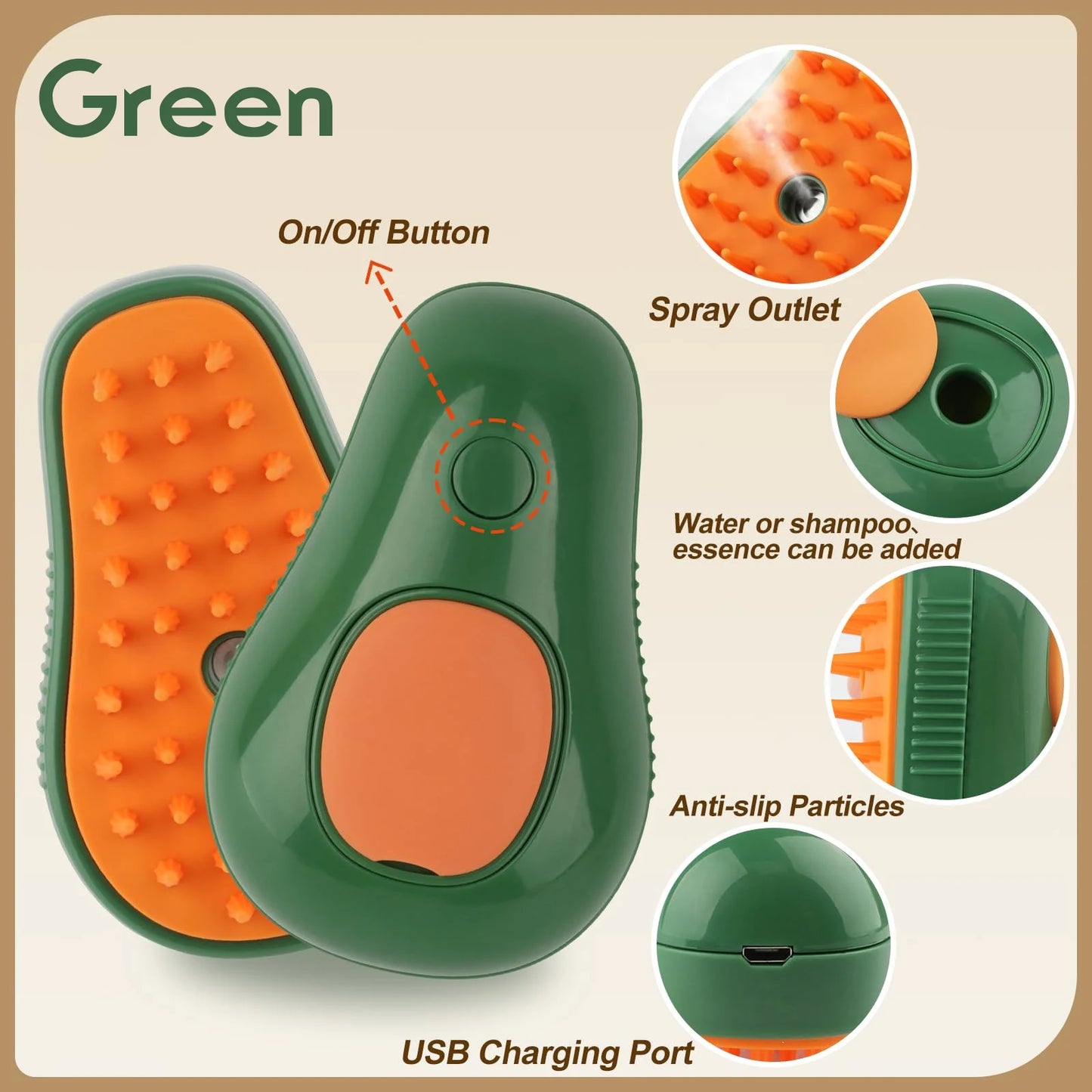 PawMist Pro – 3-in-1 Electric Pet Grooming Brush with Steam