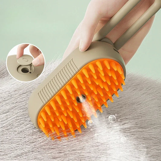 PawMist Pro – 3-in-1 Electric Pet Grooming Brush with Steam