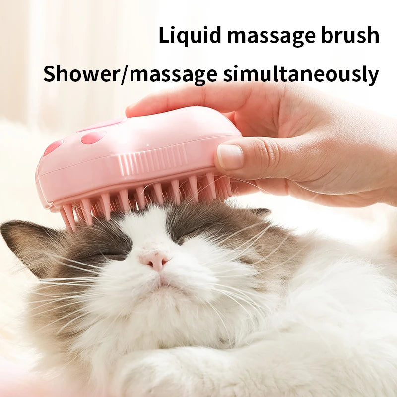 PawMist Pro – 3-in-1 Electric Pet Grooming Brush with Steam
