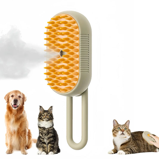 PawMist Pro – 3-in-1 Electric Pet Grooming Brush with Steam
