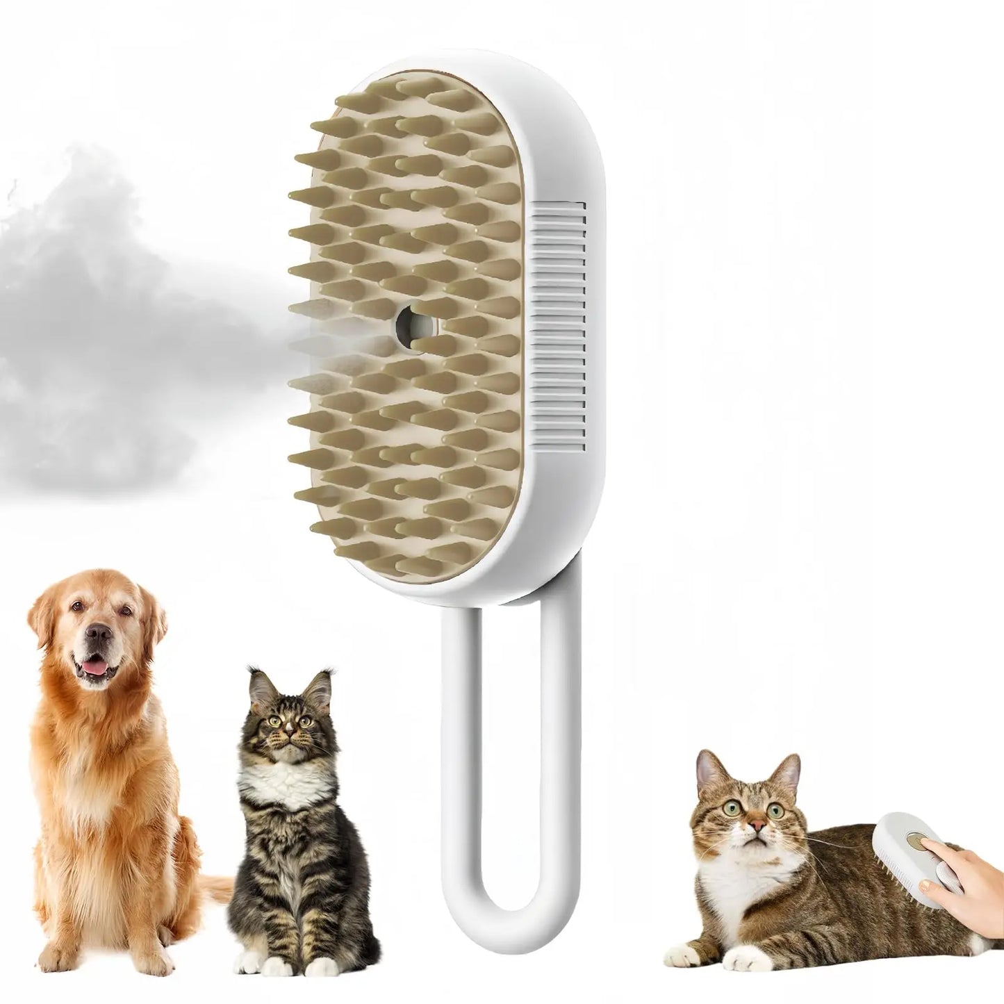 PawMist Pro – 3-in-1 Electric Pet Grooming Brush with Steam