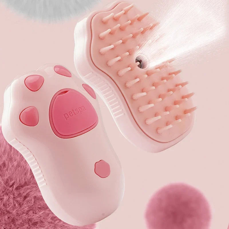 PawMist Pro – 3-in-1 Electric Pet Grooming Brush with Steam