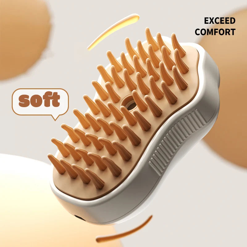 PawMist Pro – 3-in-1 Electric Pet Grooming Brush with Steam