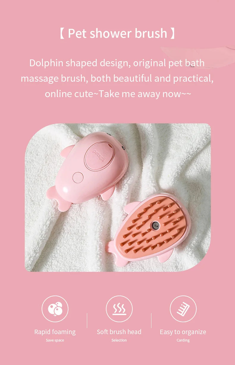 PawMist Pro – 3-in-1 Electric Pet Grooming Brush with Steam