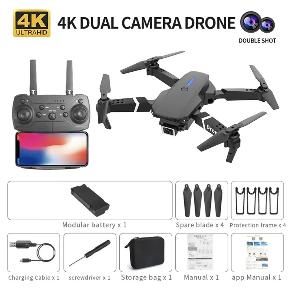 SkyNova E88 – 4K HD Foldable Drone with Wide-Angle Camera, WiFi FPV & Height Hold