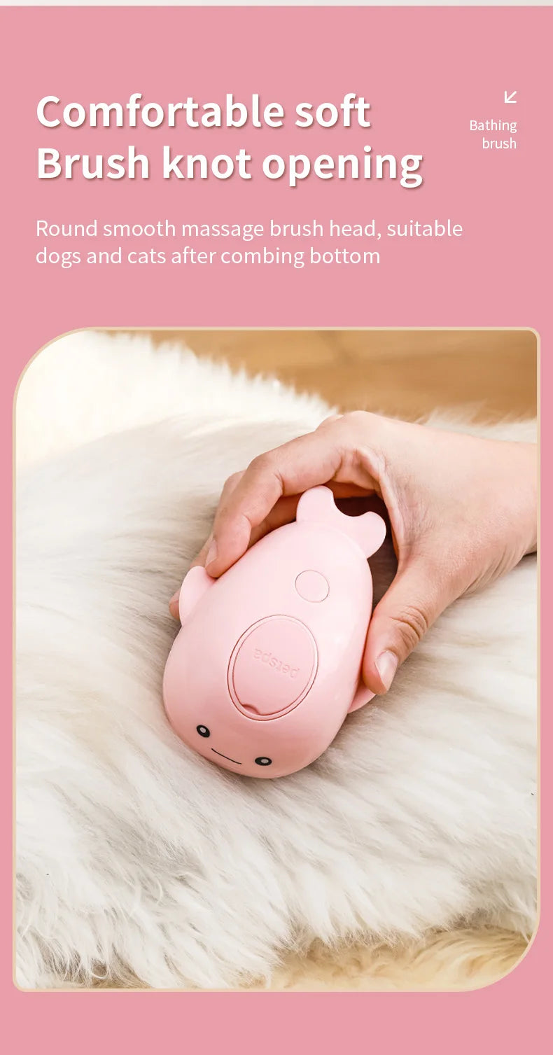 PawMist Pro – 3-in-1 Electric Pet Grooming Brush with Steam