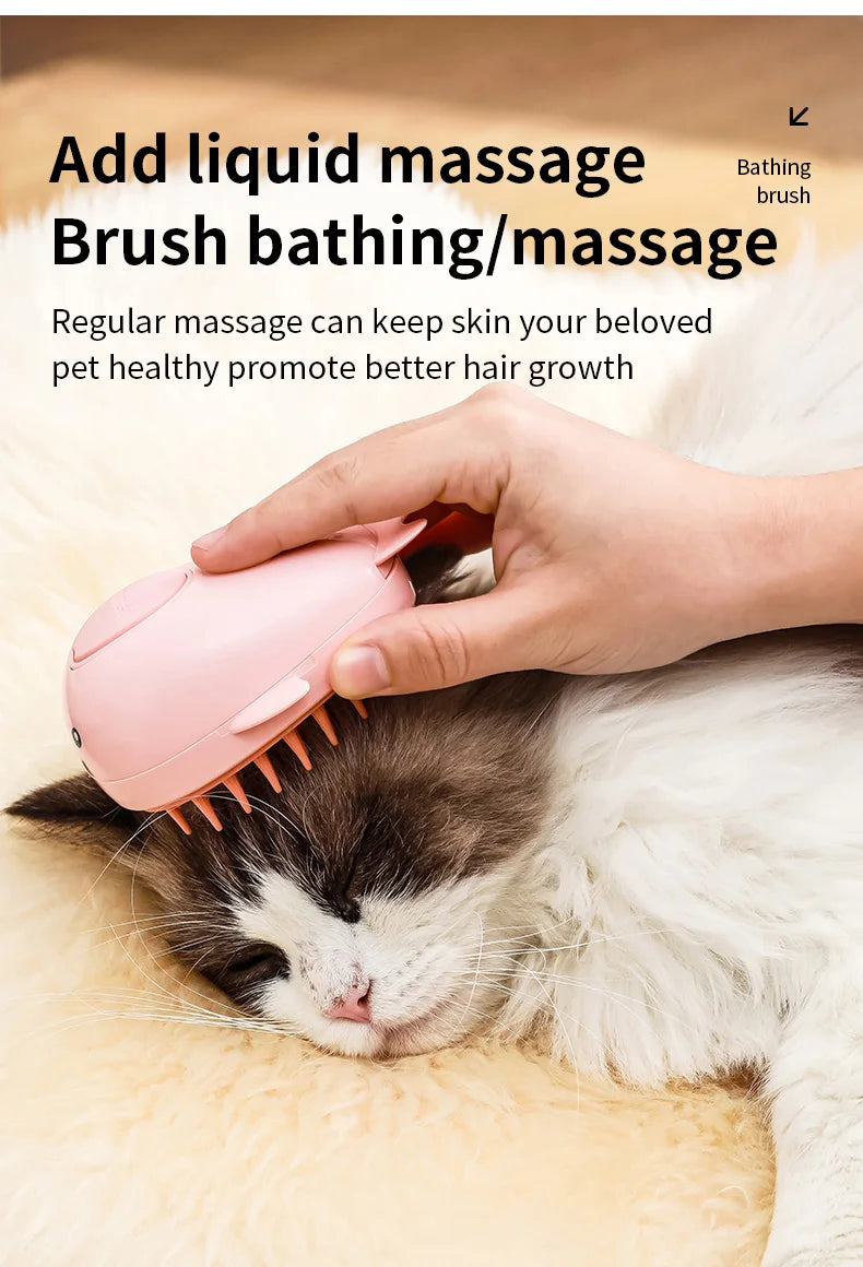 PawMist Pro – 3-in-1 Electric Pet Grooming Brush with Steam