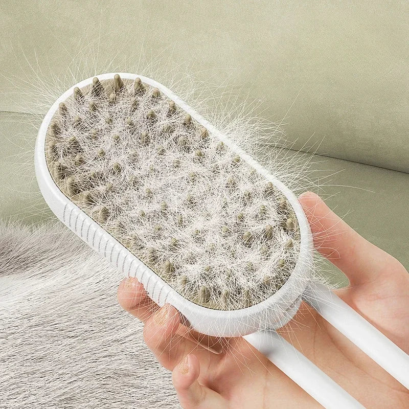 PawMist Pro – 3-in-1 Electric Pet Grooming Brush with Steam