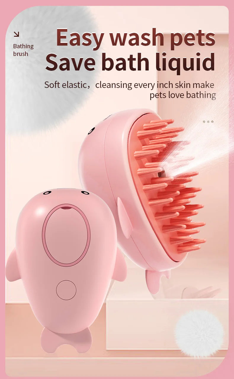 PawMist Pro – 3-in-1 Electric Pet Grooming Brush with Steam