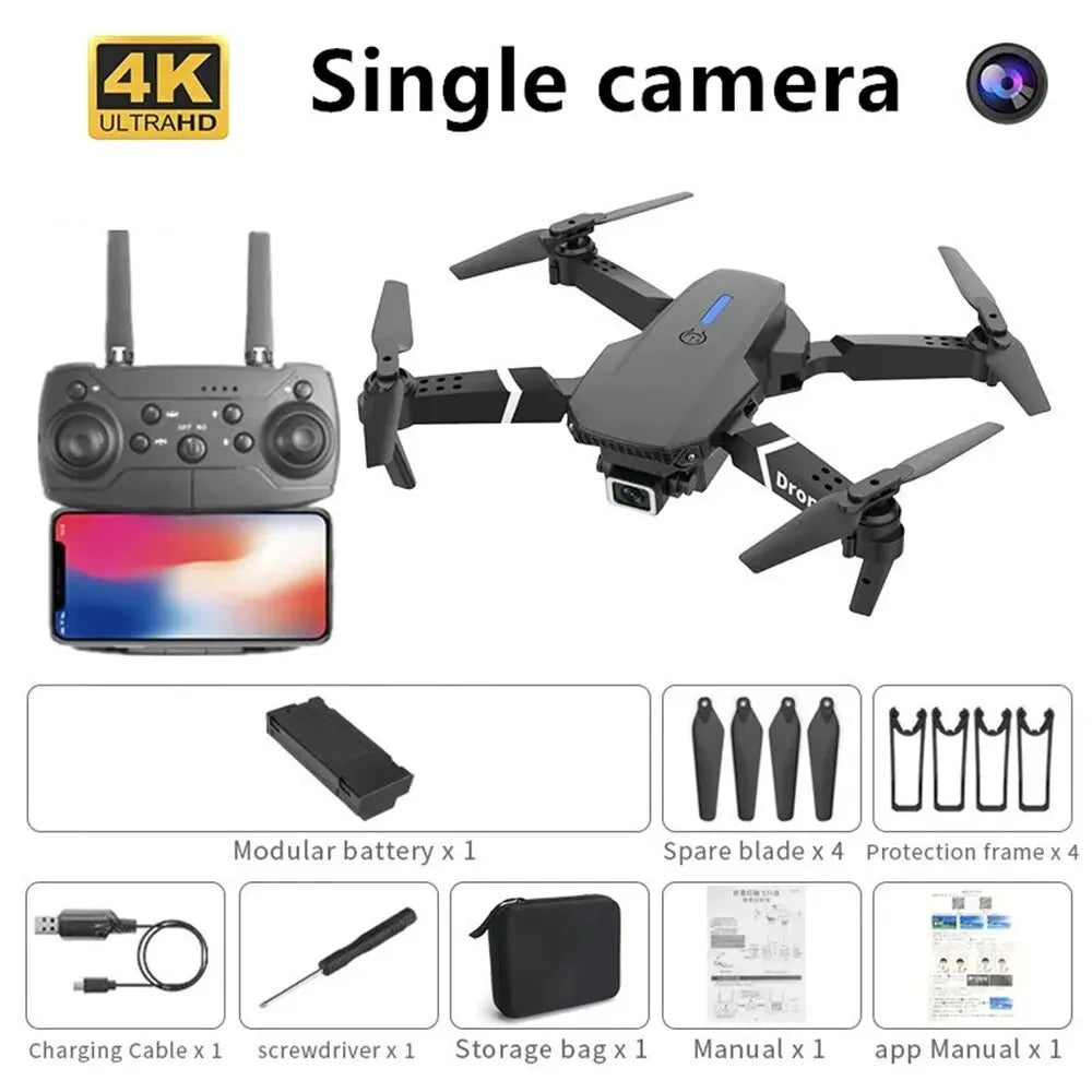 SkyNova E88 – 4K HD Foldable Drone with Wide-Angle Camera, WiFi FPV & Height Hold