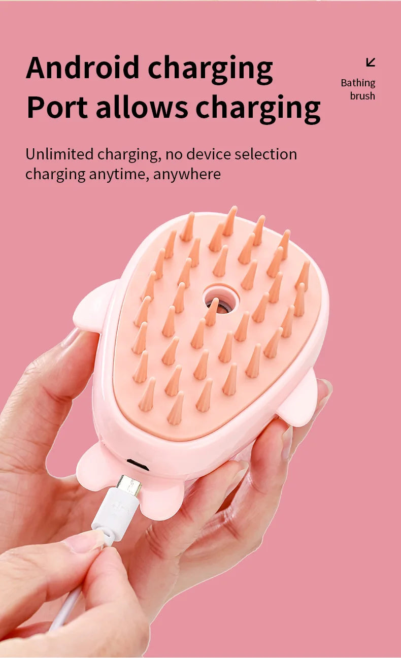 PawMist Pro – 3-in-1 Electric Pet Grooming Brush with Steam