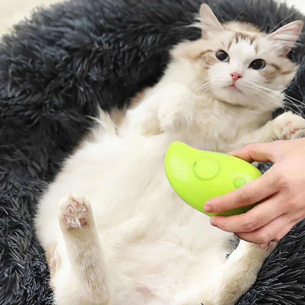 PawMist Pro – 3-in-1 Electric Pet Grooming Brush with Steam