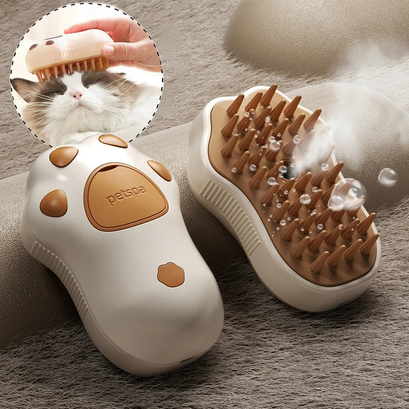 PawMist Pro – 3-in-1 Electric Pet Grooming Brush with Steam