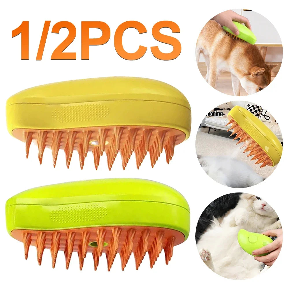 PawMist Pro – 3-in-1 Electric Pet Grooming Brush with Steam