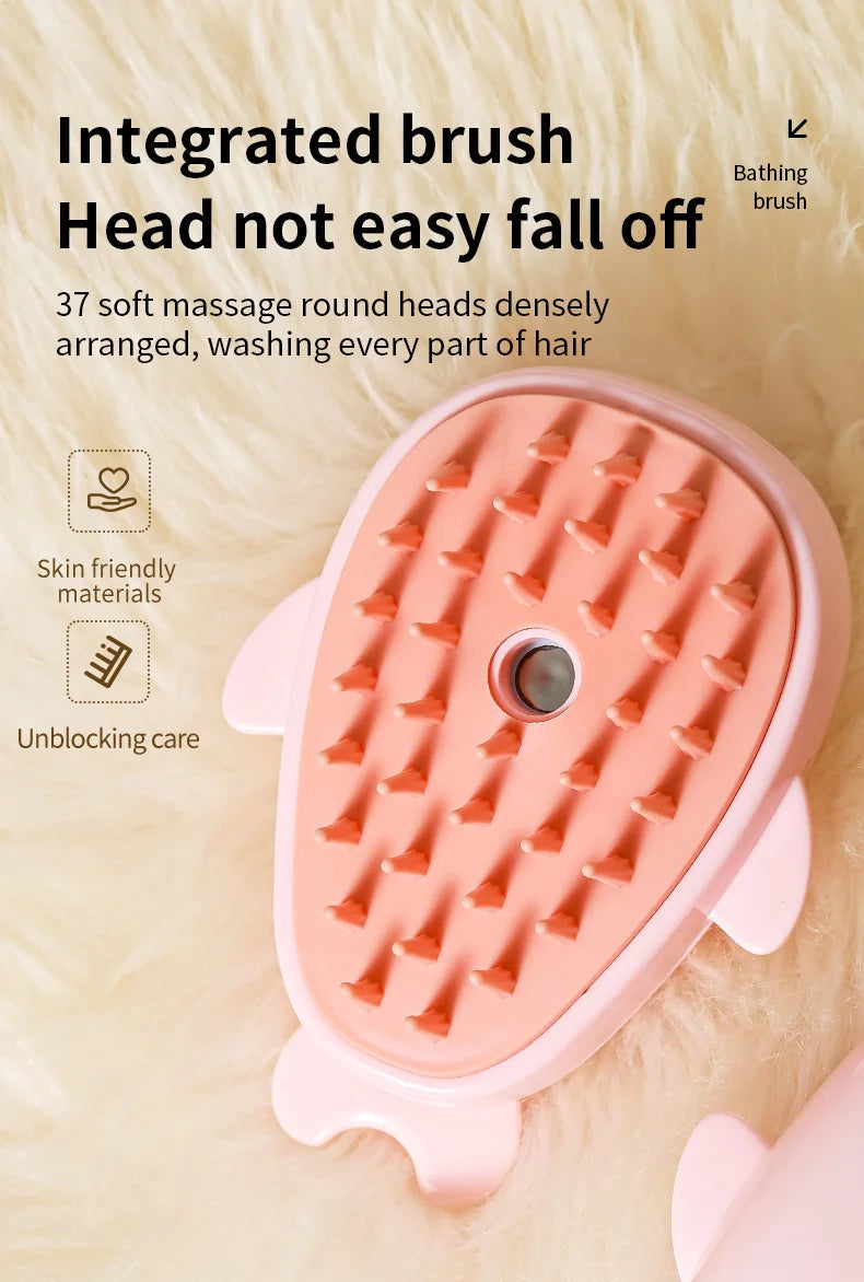 PawMist Pro – 3-in-1 Electric Pet Grooming Brush with Steam